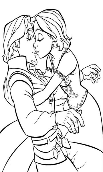 kolorowanka Zaplątani do wydruku malowanka coloring page Tangled Roszpunka i Flynn Disney z bajki dla dzieci nr 19